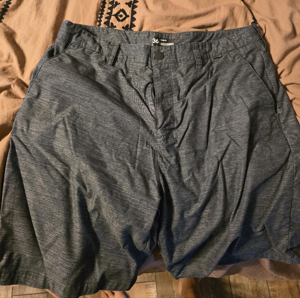 Hurley Men's Charcoal Flat Front Shorts